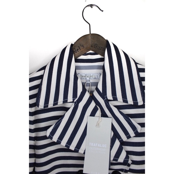 Zara NWT Striped Blazer Peacoat Style Small - Picture 4 of 8